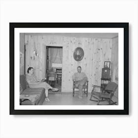 Southeast Missouri Farms,Client And Wife In Living Room Of New Home On La Forge Project, Missouri By Russell Lee Art Print