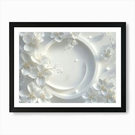 White Flowers On A White Background 1 Art Print