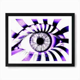 Eye With Purple Stripes Art Print