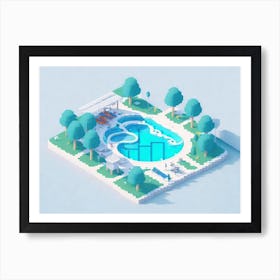 Swimming Pool isometric Art Print