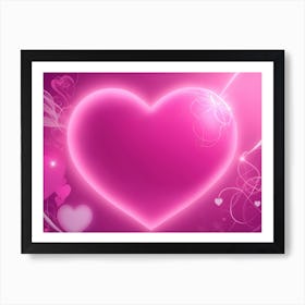 A Glowing Pink Heart Vibrant Horizontal Composition 36 Art Print