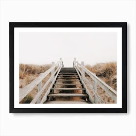 Wooden Beach Stairs Art Print