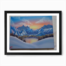 Rocky winter sun Art Print