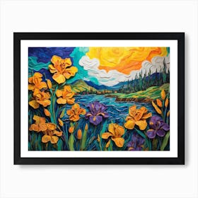 Iris Painting ala Vincent 2 Art Print