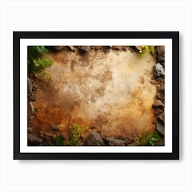 Frame With Rocks And Plants Art Print