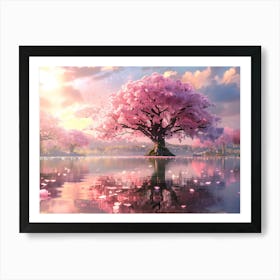 Herculeng A Large Sakura In Middle Under Sunlight 6fd4b03e B41a 42d2 84b7 F24a75183349 Out Art Print