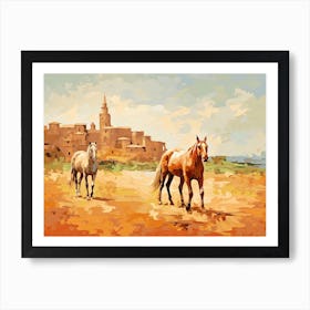 Horses Painting In Siena, Italy, Landscape 1 Art Print
