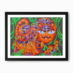 Funny tiger illustration Art Print