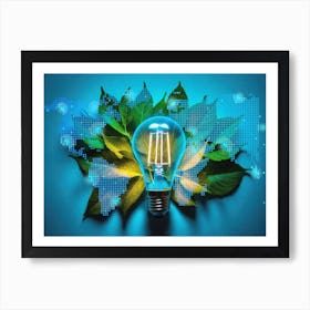 Sustainability environment light bulb Art Print