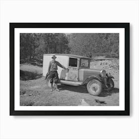 Eugene Davis Standing By The Side Of His Adapted Truck Which Carries Him About The Country On His Search For Gold Art Print