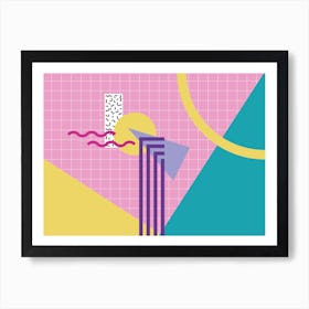 Memphis Pattern Retro Dreamwave 80s Vintage 90s Retrowave Artwork Art Print