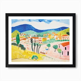 Prato Italy Cute Watercolour Illustration 3 Art Print