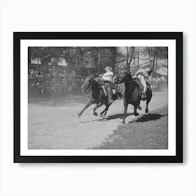 Finish Line Of Farm Boys Horse Race, Vale Oregon,This Was Supposed To Be A Boys Race But The Girls Wanted To Be In It Art Print