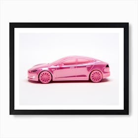 Toy Car Tesla Model S Pink Art Print