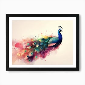 Colorful Peacock 12 Art Print