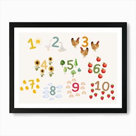 Number Wall Decals Kids and Nursery Art Print