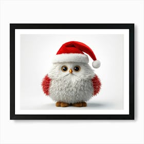 Bubo A Fluffy Winter Stylized Illustration As A Decorative Object For December Donned In A Festive Art Print