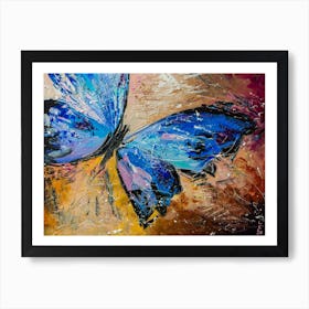 Blue Butterfly II Oil Painting Art Print