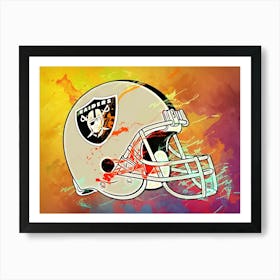 Las Vegas Raiders Helmet Abstract Art Print