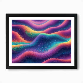 Abstract Colorful Background With Swirling, Flowing Patterns In Shades Of Purple, Blue, And Yellow, Resembling A Cosmic Nebula Or A Swirling Vortex Art Print