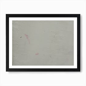 White wall background with hole and red marks Art Print