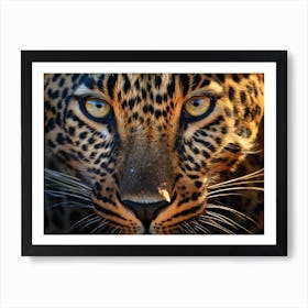 African Leopard Close Up Realism 3 Art Print