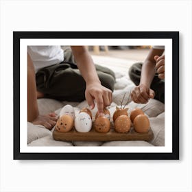 Children Playing With Eggs Art Print