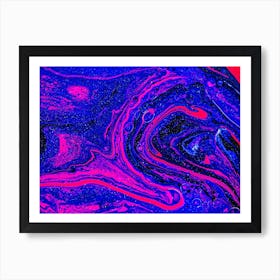 Purple And Blue Abstract Painting 3 Art Print