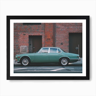 A Classic Green Car New York Art Print