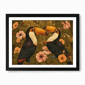 Floral Animal Illustration Toucan 1 Art Print