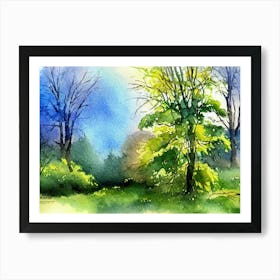 Watercolor Of Trees 5 Art Print