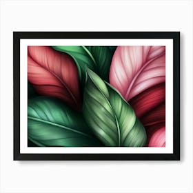 Red And Green Leaves 0000 Tropical 0001 Bp6586 Deep Green Tones No Red Exotic Tropical Leaves Creativ 25932b3d C8b1 479b Art Print