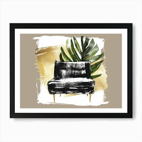 Black And Gold Chair Art Print