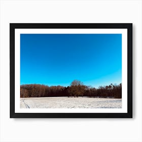 Snowy Field With Blue Sky 4 Art Print