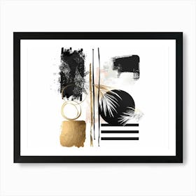 Black And Gold Abstract Painting 37 Art Print