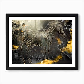 Zebra Animal Art Illustration In A Painting Style 02 Art Print