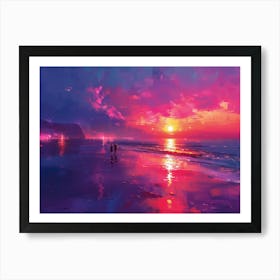 Sunset On The Beach 12 Art Print