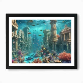 Underwater City Life Poster