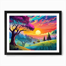 Sunset Painting 3 Art Print