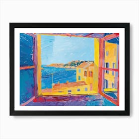Marseille From The Window View Painting 4 Art Print