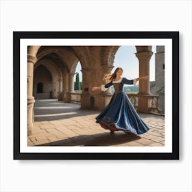 Girl In A Blue Dress 2 Art Print