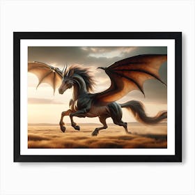 Fantastic Dragon Horse Art Print