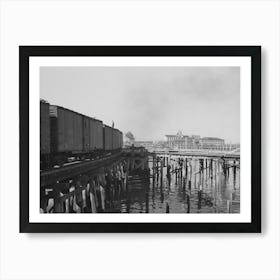 On The Harbor Of Astoria, Oregon, Shipping By Rail And Water Is Centered On Fish, Vitamin Products, Lumber And Art Print