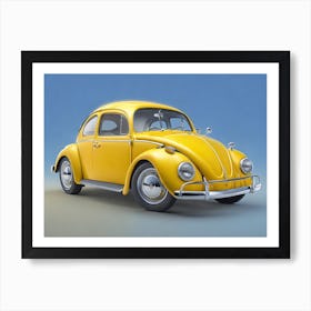 Yellow Volkswagen Beetle Art Print