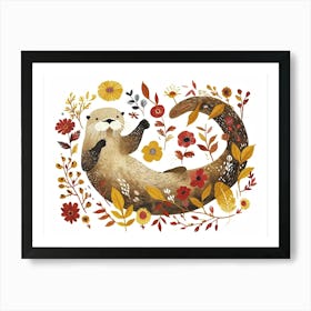 Little Floral Sea Otter 1 Art Print