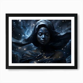 Woman In Space Art Print