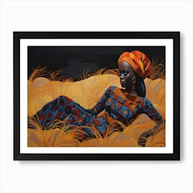 Woman In The Grass Art Print