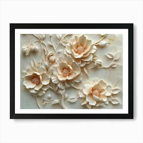 Beautiful Flower 3d 1 Art Print