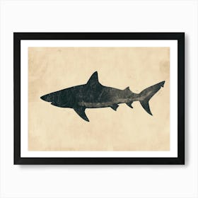 Nurse Shark Grey Silhouette 2 Art Print