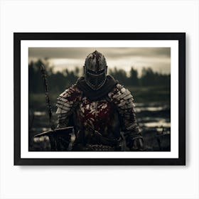 Dark Knight Warrior Portrait Art Print